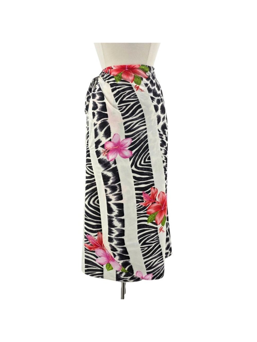 Vintage Mamo Howell Womens One Size Skirt Wrap Floral Animal Print Tropical